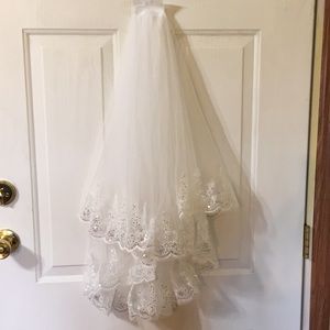 Two Tier Wedding Veil Ivory NEW